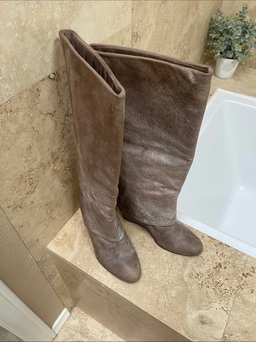 Tall Women's Taupe Suede Boots - Classic Knee-High Style- Steven